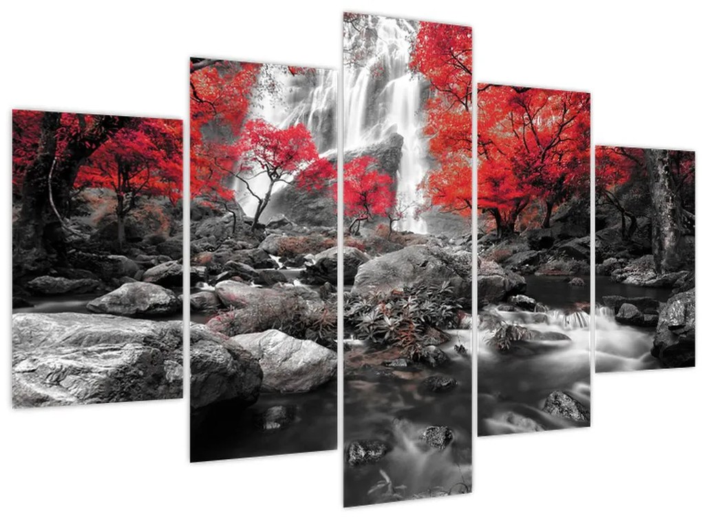 Tablou - Cascade în peisajul de toamnă (150x105 cm)