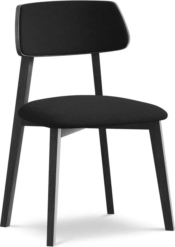 Scaun de dining negru din lemn masiv Niu – Makamii