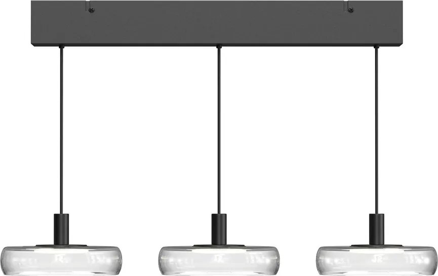 Lustra cu 3 pendule LED Float sticla transparenta