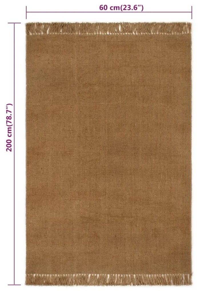 Covor traversa cu ciucuri, 60x200 cm, iuta 60 x 200 cm