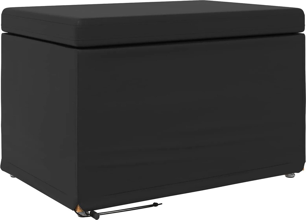 vidaXL Taburet Negru Piele ecologică și lemn stratificat