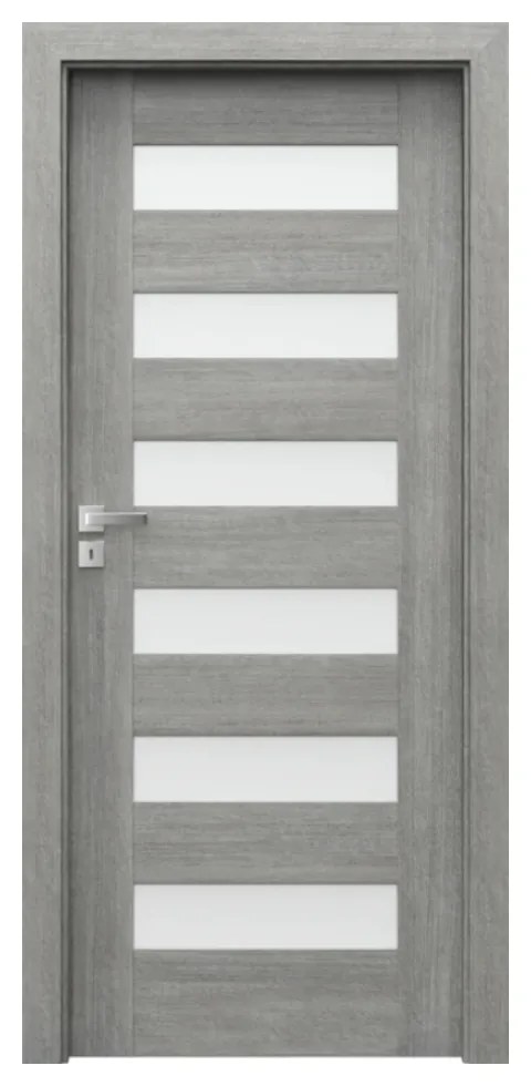 Usa Interior din MDF Porta Concept Model C.6 (Culoare: Alb, Toc: Reglabil 30 cm, Maner: Patrat argintiu crom, Dimensiune: 70 cm)