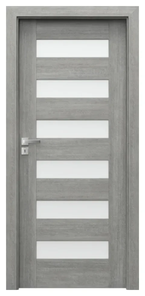 Usa Interior din MDF Porta Concept Model C.6 (Culoare: Crem, Toc: Reglabil 30 cm, Maner: Patrat argintiu crom, Dimensiune: 70 cm)