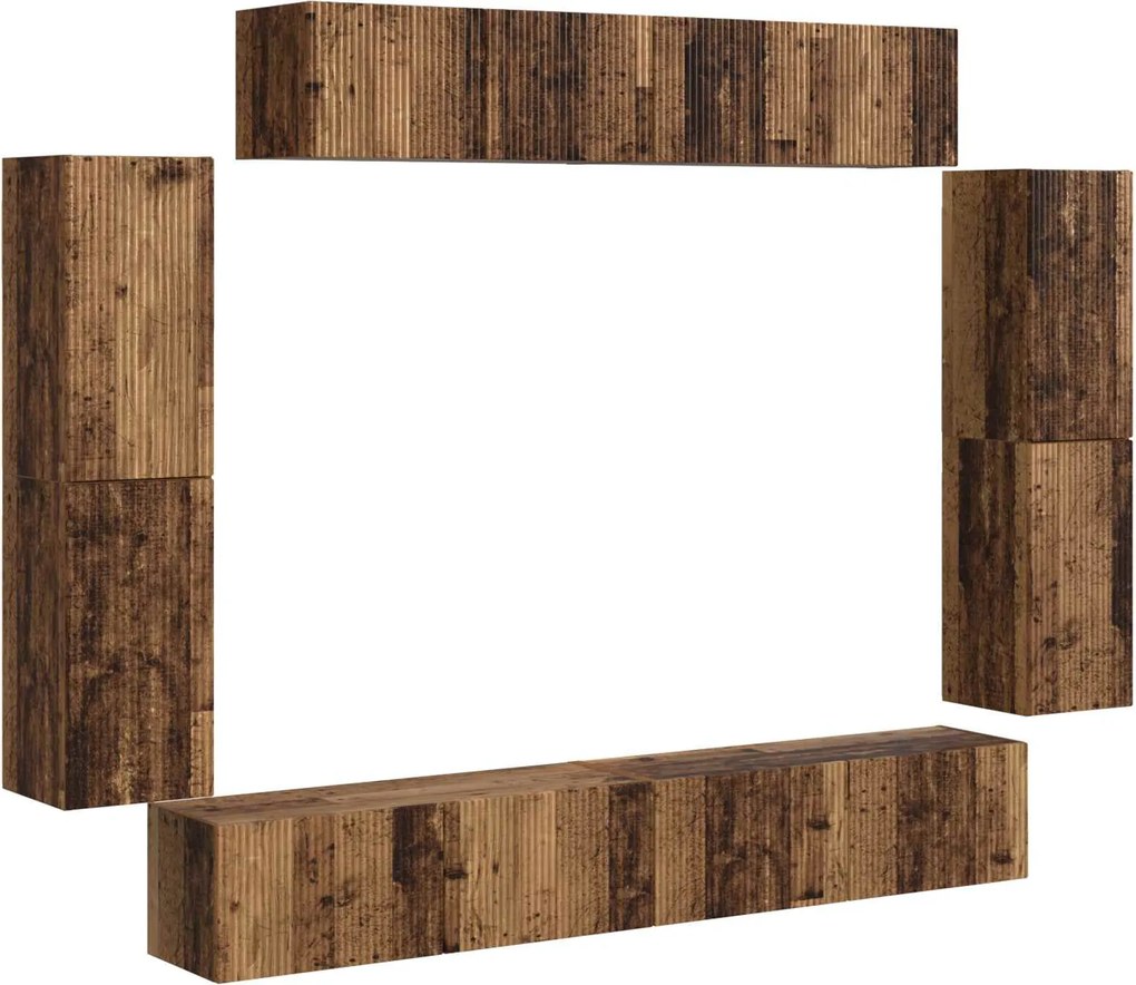 vidaXL Cabinet TV 8 pcs Lemn vechi