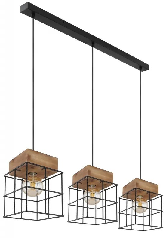 Lustra cu 3 pendule design modern MERRIL lemn 15530-3H GL