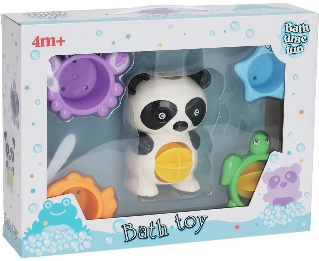 Set jucării de baie Panda, 5 buc, de la 4 luni