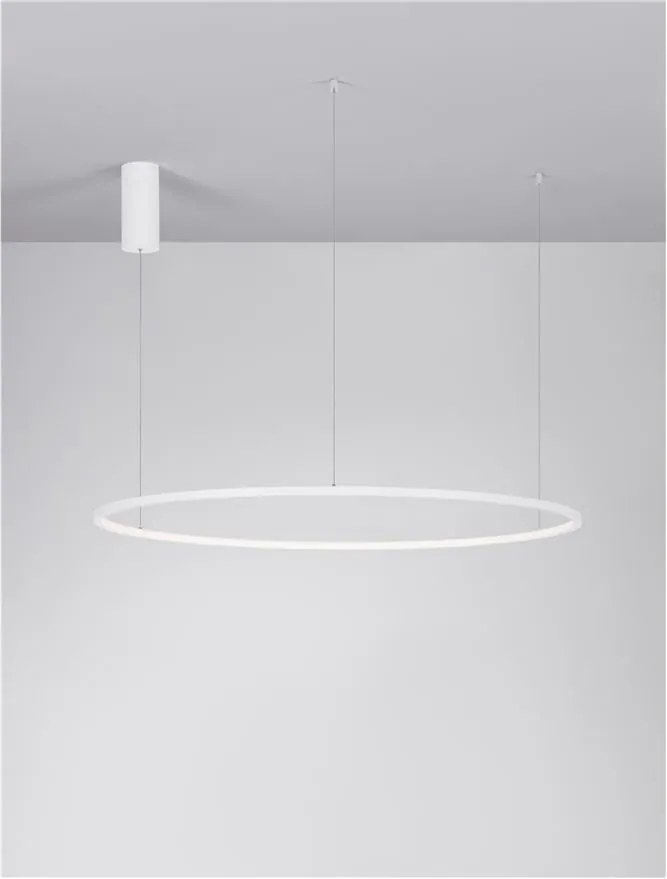Lustra LED suspendata design modern circular TARQUIN D-100cm alba