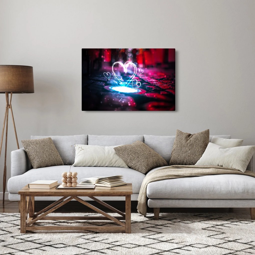 Tablou cu inima iluminată (90x60 cm)