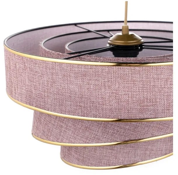 Lustră roz/aurie cu abajur textil ø 40 cm Couper – Opviq lights