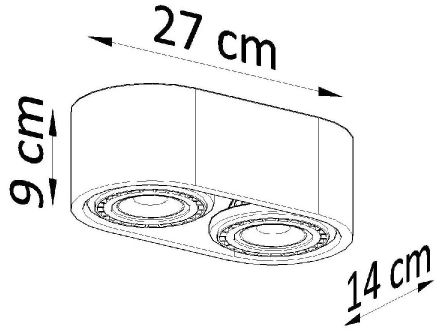 Spot gri 27x14 cm Spattio - Sollux