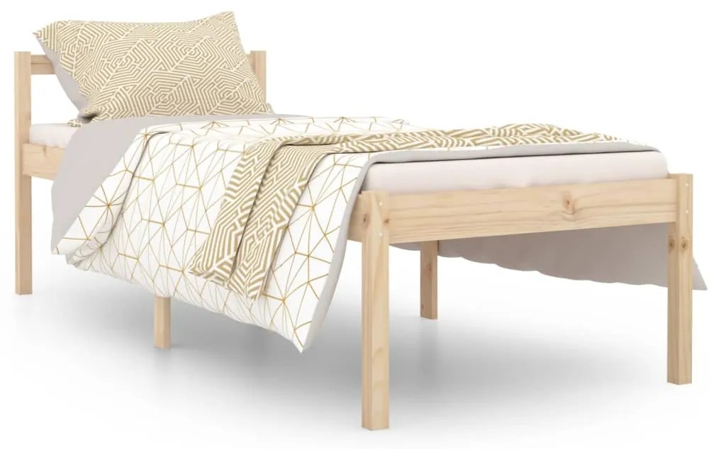 810574 vidaXL Cadru de pat mic single, 75x190 cm, lemn masiv