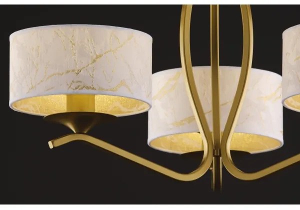 Jupiter 2109 - Lustru pe tijă KASZMIR 3xE27/15W/230V alb/auriu/decor de marmură