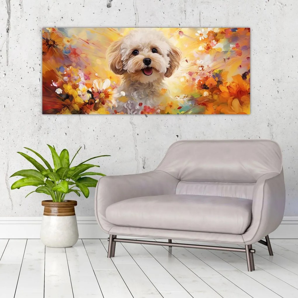 Tablou - Câine fericit (120x50 cm)