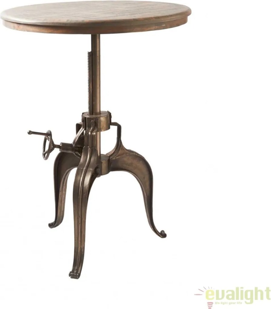 Masa design industrial cu inaltime reglabila, diametru 77cm, Grand Central 262820RM