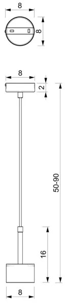 Lustră pe cablu ARENA 1xGX53/11W/230V albă/aurie