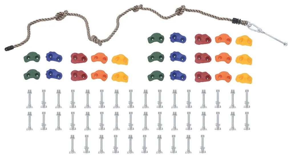 Pietre de catarat cu funie, 50 piese, multicolor 50
