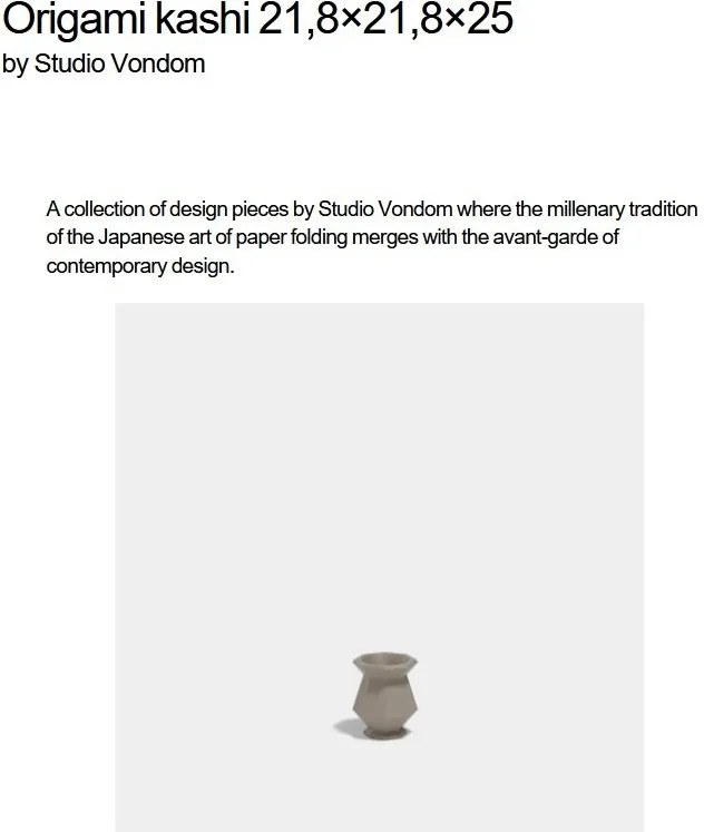 Ghiveci plante design decorativ modern exterior/interior ORIGAMI KASHI 21,8×21,8×25cm