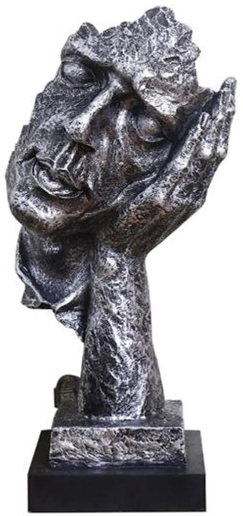 Statueta Chip de om No Hear 33cm, Argintiu