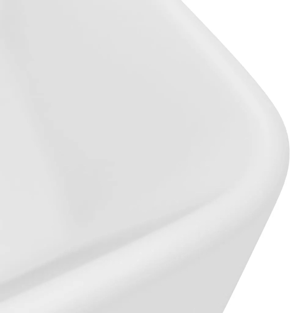 Chiuveta de baie lux, alb mat, 41x30x12 cm, ceramica matte white