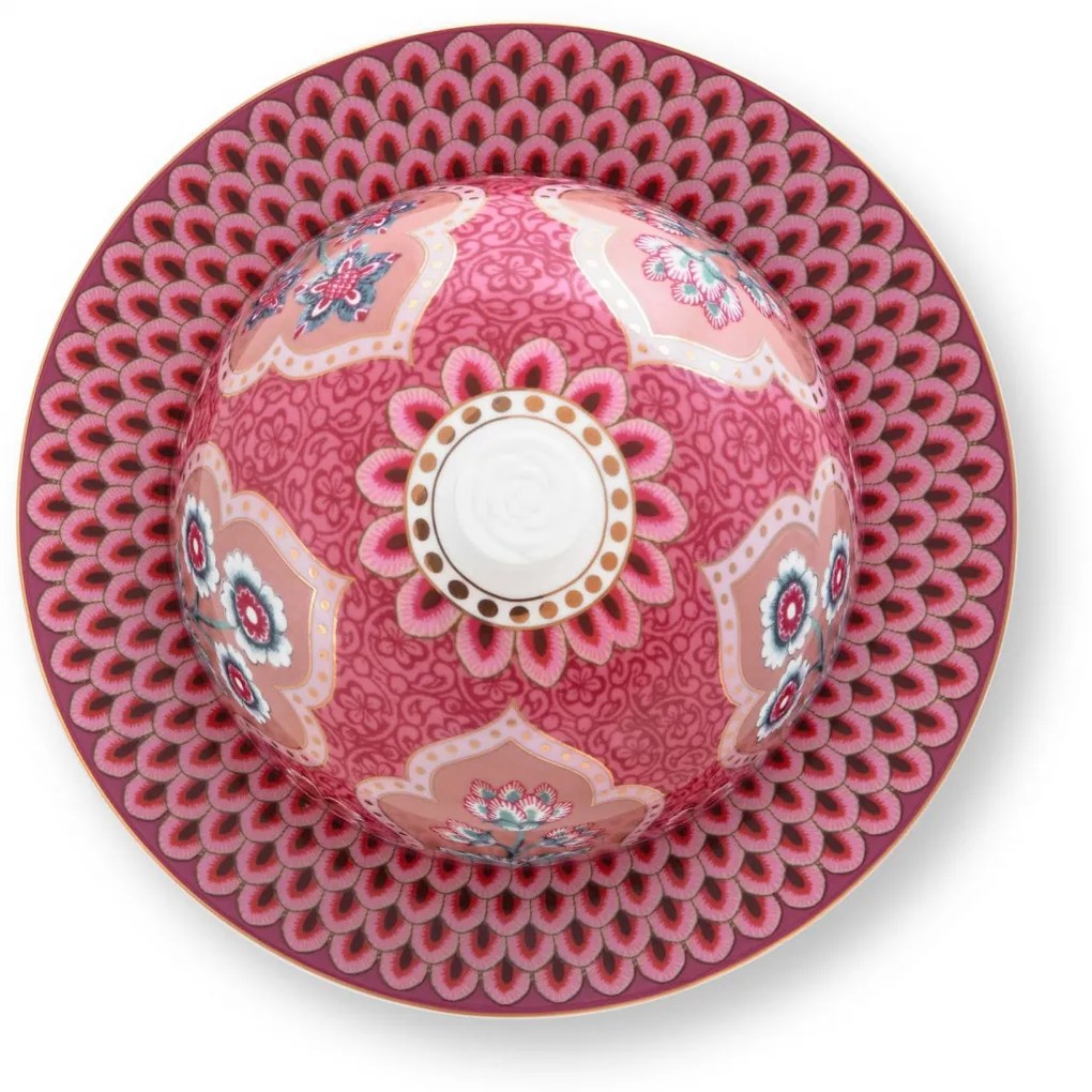 Untieră, porțelan, colecția Flower Festival, Pip Studio, 17x8cm, roz