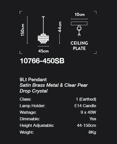 Lustra suspendata cristal design lux elegant BELLE 9L