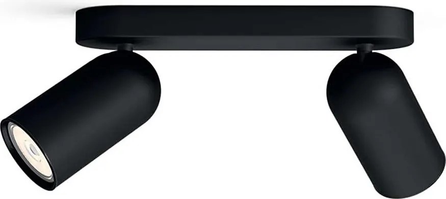 Philips - Spot LED RGBW reglabil PONGEE 2xGU10/4,8W/230V negru + telecomandă
