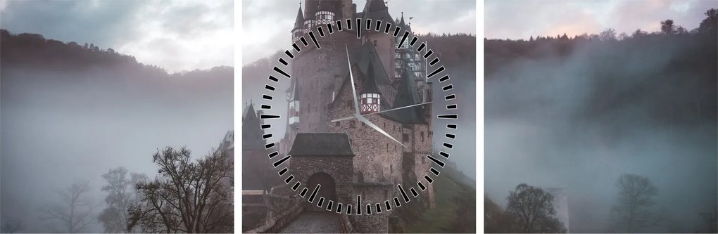 Tablou - Eltz Castle, Germania (cu ceas) (90x30 cm)