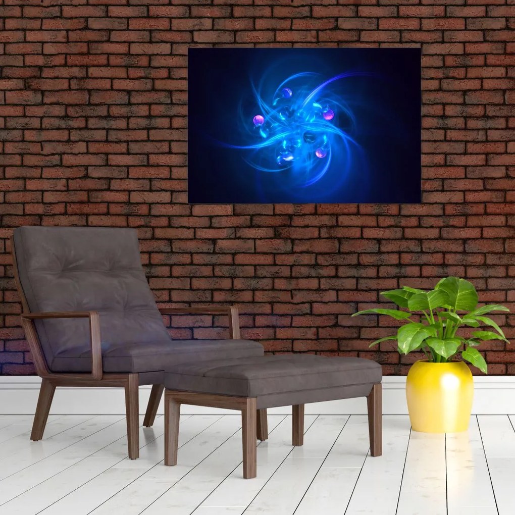 Tabloul modern cu abstracțiune albastră (90x60 cm)