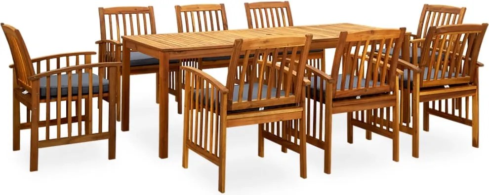 vidaXL Set mobilier de grădină cu perne, 9 piese, lemn masiv acacia