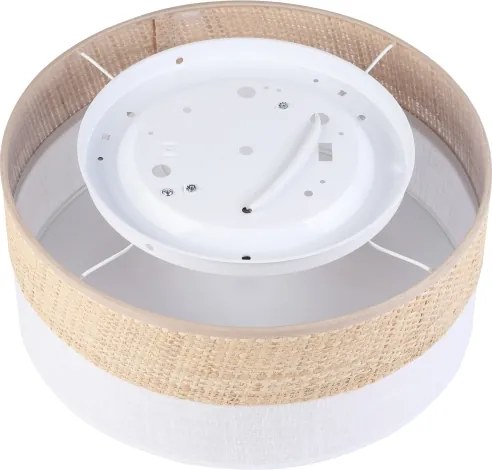 Plafonieră SIRJA DOUBLE BOHO, 2xE14/15W/230V, Ø 35 cm, bej/alb