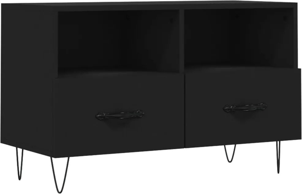 vidaXL Comodă TV, negru, 80x36x50 cm, lemn prelucrat
