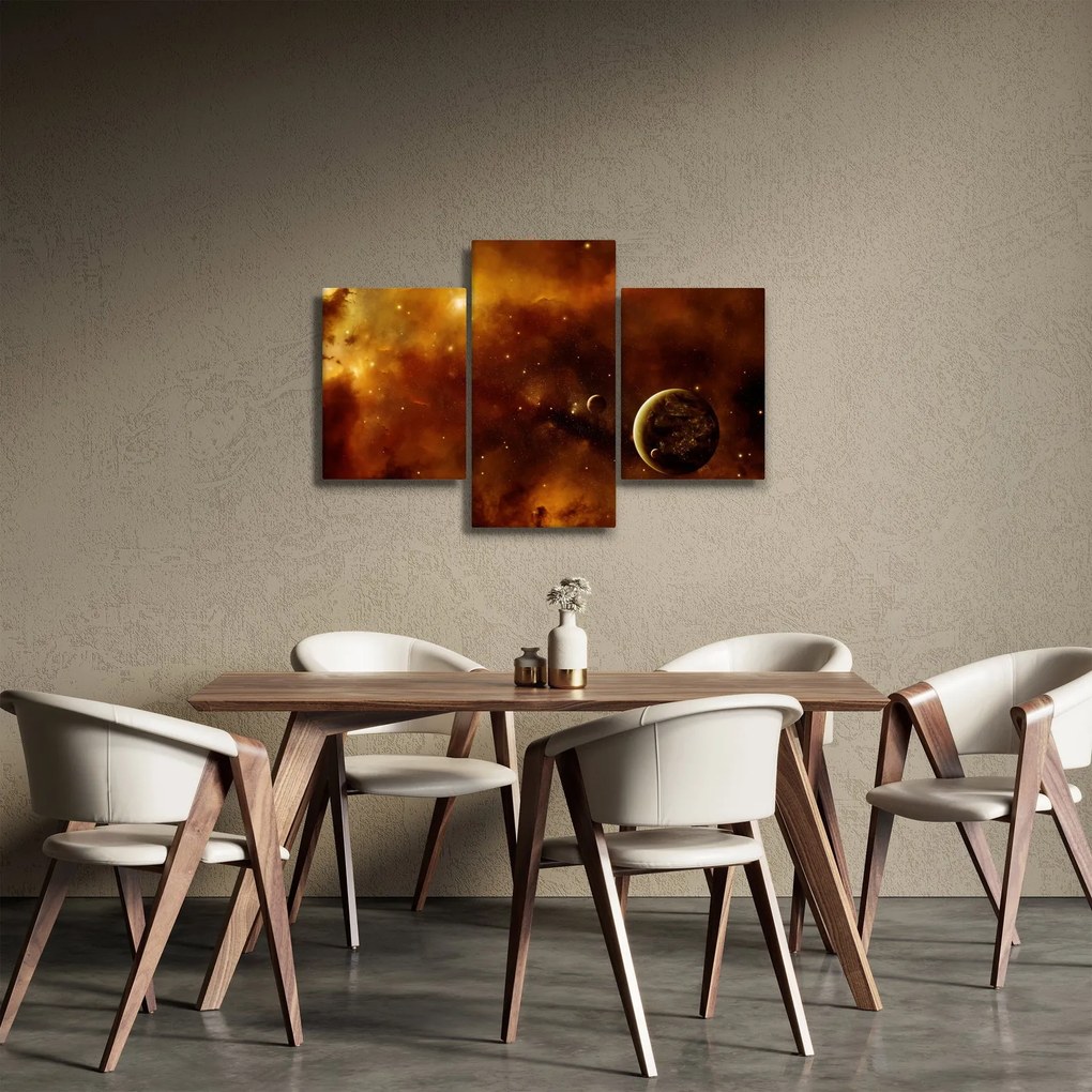 Tablou - Planete cu nebuloasă (90x60 cm)
