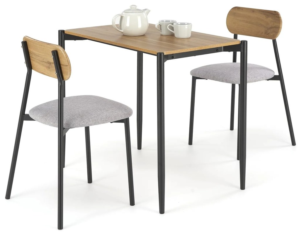 Set masă scaune Nandy (natural + negru) (pentru 2 persoane). 1092410