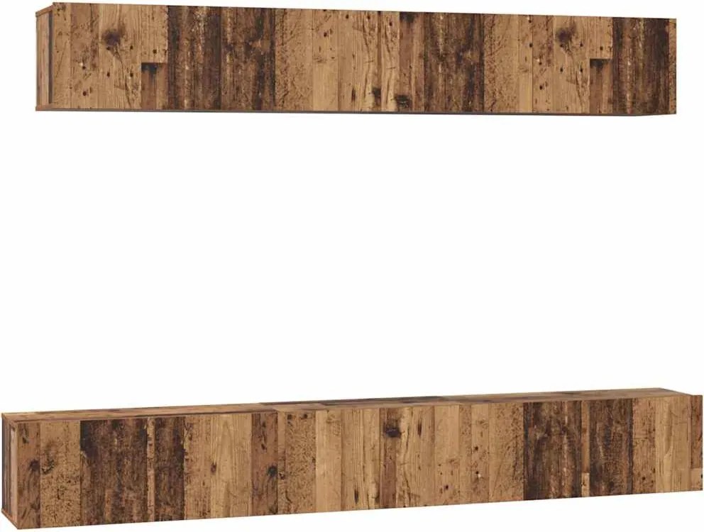 vidaXL Set comodă TV Pe perete 5 pcs Lemn Vechi Lemn compozit