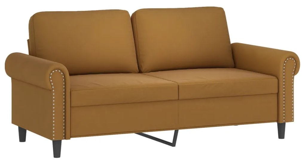 349164 vidaXL Canapea cu 2 locuri, maro, 140 cm, catifea