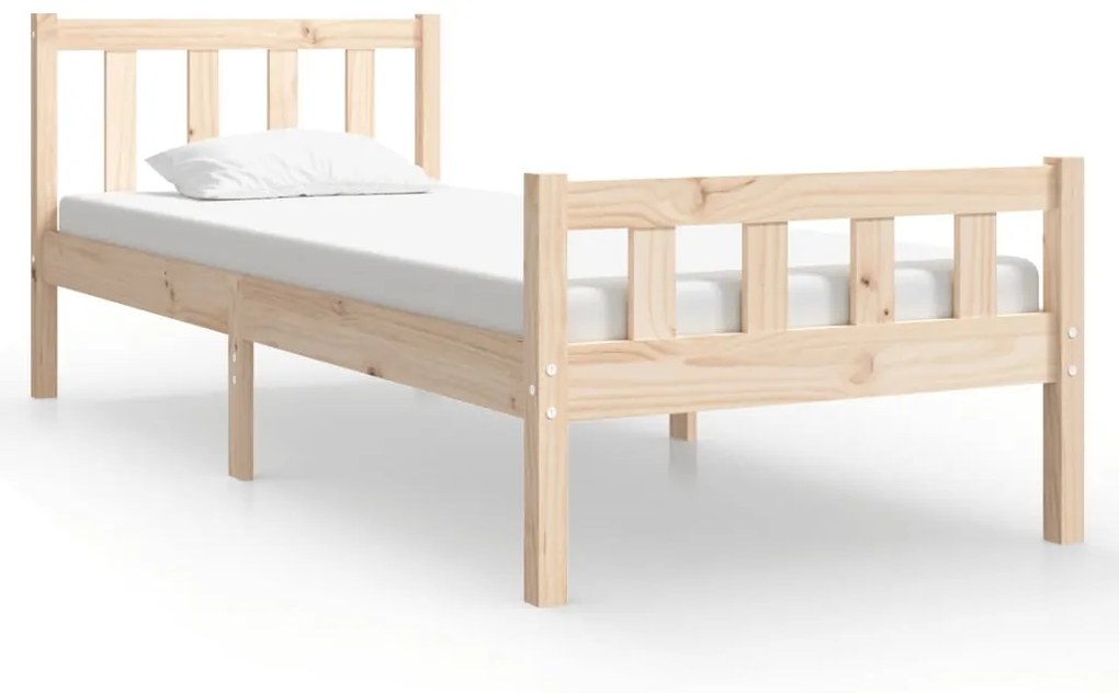 810639 vidaXL Cadru de pat mic single, 75x190 cm, lemn masiv