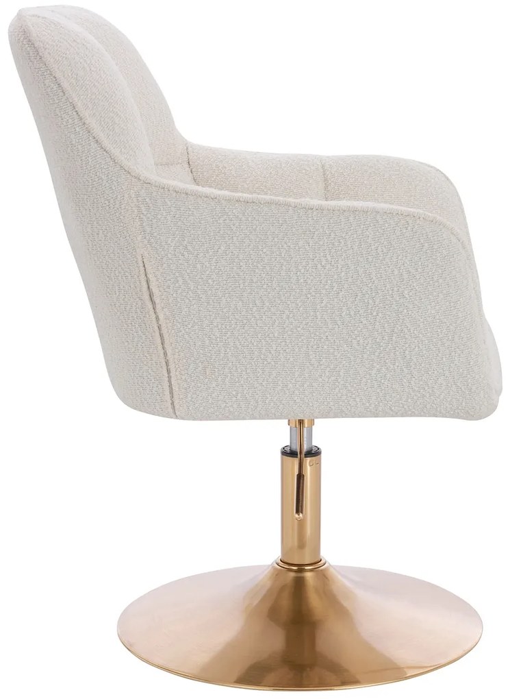 HR550N Scaun Crem Boucle cu Bază Aurie