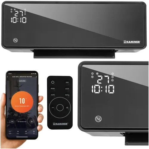 Perdea de aer ZELVION 2000W cu WiFi și încălzitor ceramic PTC Negru