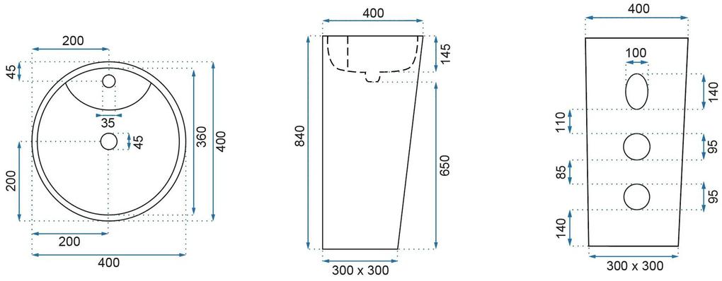 Lavoar Blanka freestanding marmura – H84 cm