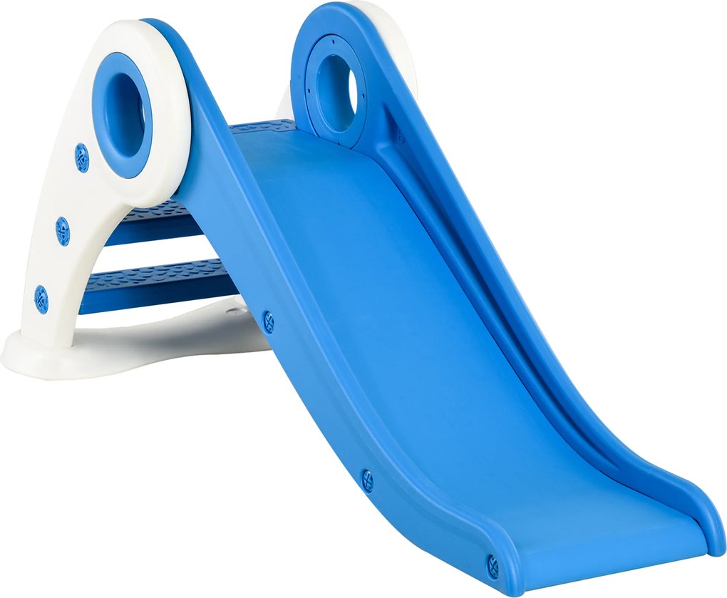 HOMCOM Toboggan Copil Pliabil 3 pana la 6 Ani Utilizare interior exterior dim. 120L x 50l x 56H cm HDPE Albastru | Aosom Romania