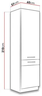 Dulap bucătărie Bronte 60 DK-210 2F (stejar lancelot + alb lucios). Promo -17%. 1123242