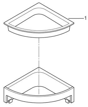 GROHE 41106DC0 - Poliță de colț pentru duș START CUBE, 200 x 200 x 60 mm, inox