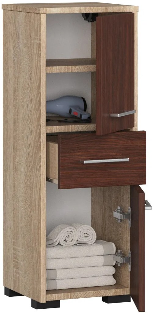 Dulap de baie Farid TYP6 (Stejar sonoma + wenge). 1069534