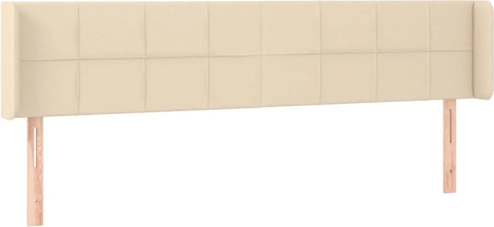 vidaXL Tăblie de pat cu aripioare, crem, 183x16x78/88 cm textil