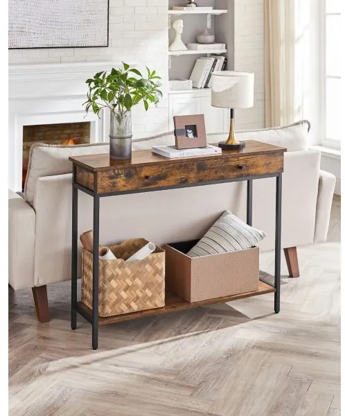 Masă laterală LUVOR maro/negru