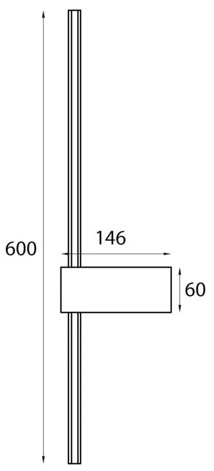 Aplica LED design liniar 60cm Spirit 9w auriu