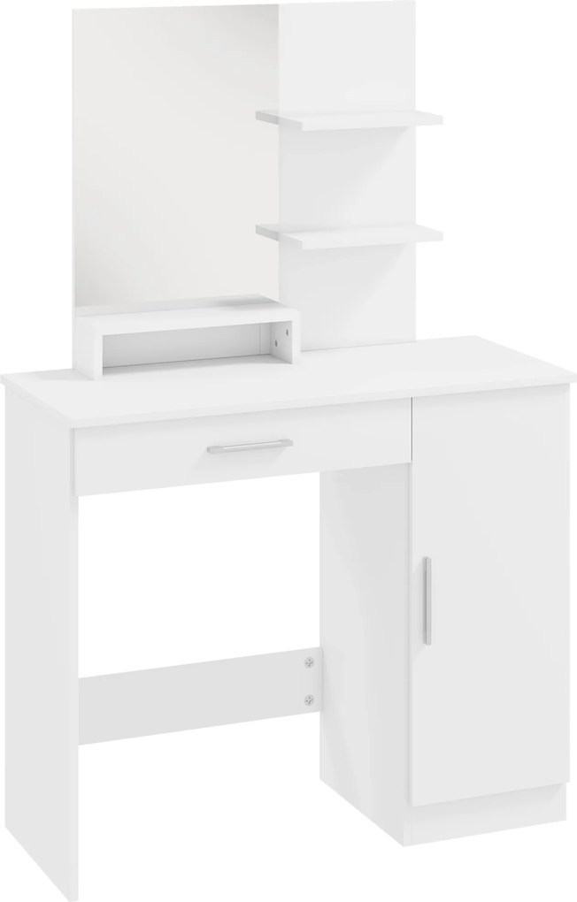 HOMCOM Masuță cu Oglindă de Machiaj din PAL Alb 90x38x138 cm | Aosom Romania