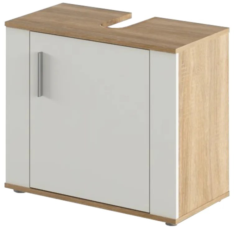 Dulap Baie LESSY NEW 02 Alb Mat/Stejar Sonoma