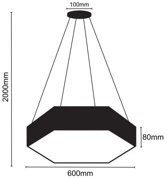 Lustră LED pe cablu LED/40W/230V 4000K d. 60 cm
