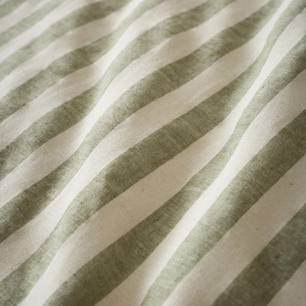 Lenjerie de pat verde pentru pat dublu cu 3 piese 200x200 cm Cotton Rich Woven Stripe – Pineapple Elephant